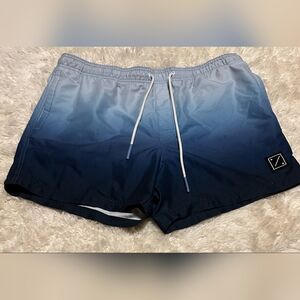 AMERICAN EAGLE Blue Gradient Elasticized Waist Pull-on Swim Shorts Sz. L